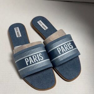 Steve Madden Denim Blue Paris Slides